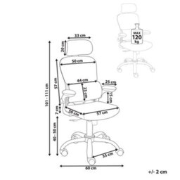 Beliani Modern Desk Chair Solis Blue - thumbnail 3