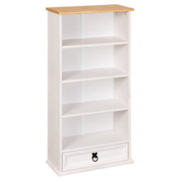 Mews Corona White 1 Drawer Dvd/cd Rack Bookcase Storage Unit - thumbnail 4