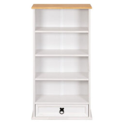Mews Corona White 1 Drawer Dvd/cd Rack Bookcase Storage Unit - thumbnail 3
