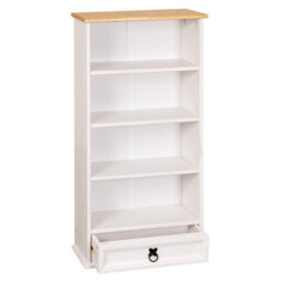 Mews Corona White 1 Drawer Dvd/cd Rack Bookcase Storage Unit - thumbnail 2