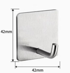 Pieces Adhesive Hooks, Wall-Mounted Stainless Steel Towel Rack For Kitchen, Bathroom, Rust-Resistant - thumbnail 2