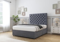 "Comfort Winslow Steel Plush Divan Bed Base 4 Drawers - 26"" Strutted  6' Super King" - thumbnail 4