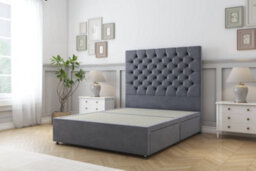 "Comfort Winslow Steel Plush Divan Bed Base 4 Drawers - 26"" Strutted  6' Super King" - thumbnail 2