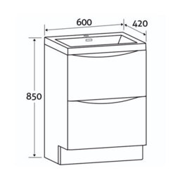 Plum&clay Eden Redwood Floorstanding Vanity Unit With Round Resin Basin (W)640mm - thumbnail 9