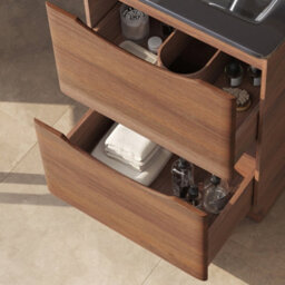 Plum&clay Eden Redwood Floorstanding Vanity Unit With Round Resin Basin (W)640mm - thumbnail 3