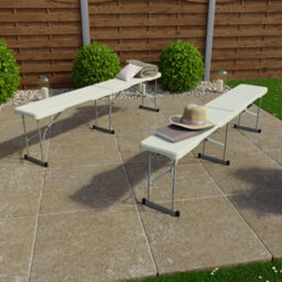 Lassic Home Vida 6Ft Indoor & Outdoor Folding Bench Set Of 2 - thumbnail 2