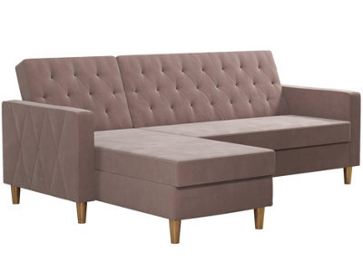 Dorel Home Liberty Sectional Futon With Storage Pink - image 1