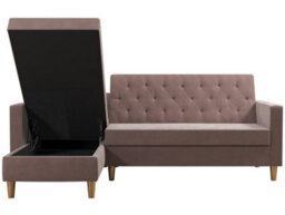 Dorel Liberty Sectional Futon With Storage Pink - thumbnail 4