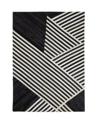 Orsina Bosie Safira Small Black And White Hair On Leather Rug - thumbnail 1