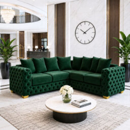 Stratus Interiors Ashley Dark Green Chesterfield Scatter Back Sofa Collection With Boutique Style-Corner - thumbnail 3