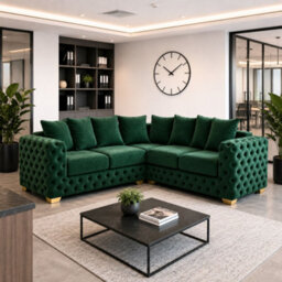 Stratus Interiors Ashley Dark Green Chesterfield Scatter Back Sofa Collection With Boutique Style-Corner - thumbnail 2