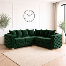 Stratus Interiors Ashley Dark Green Chesterfield Scatter Back Sofa Collection With Boutique Style-Corner