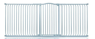 Safetots Extra Tall Curved Top Safety Gate, 234Cm - 243Cm, Matt Grey, Extra Tall 100Cm In Height, Pressure Fit Stair Gate - image 1