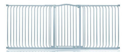 Safetots Extra Tall Curved Top Safety Gate, 234Cm - 243Cm, Matt Grey, Extra Tall 100Cm In Height, Pressure Fit Stair Gate - thumbnail 1
