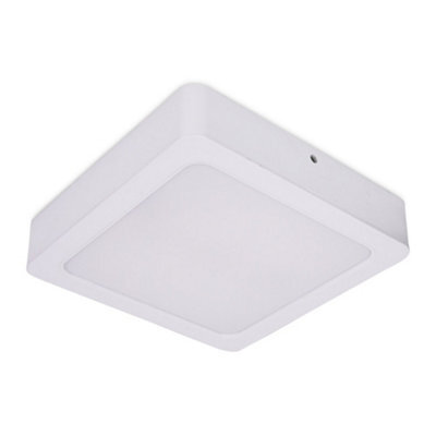 Valuelights Lacey White Square Ip44 Bathroom Flush Or Recessed Integrated Led Ceiling Light - image 1