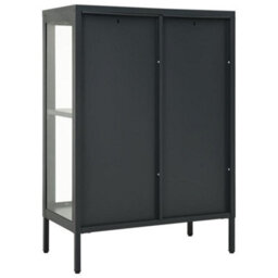 Berkfield Sideboard Anthracite 75X35X105 Cm Steel And Glass - thumbnail 5
