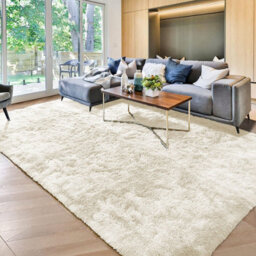 Ameha Cream Shaggy Fluffy Rug Extra Large Area 200 X 290 Cm Soft Rugs Livingroom Bedroom Carpets - thumbnail 3