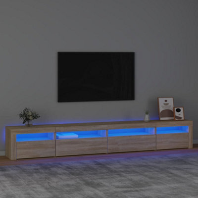 Walplus Tv Cabinet With Led Lights Sonoma Oak 270X35X40 Cm - image 1
