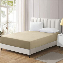 Ameha Plain Microfiber Fitted Sheet 25Cm Deep Pocket-Hypoallergenic Easy Care Beige Fitted Sheets Super King Bedsheet (180X200Cm) - thumbnail 9