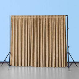 Neel Blue 4X1M Crushed Velvet Backdrop, Photography Background Blackout Curtain - Dark Gold
