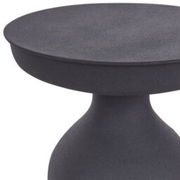 Beliani Set Of 2 Black Iron Round Side Tables 33Cm And 36Cm Modern Matt Finish - thumbnail 7