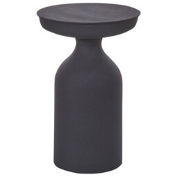 Beliani Set Of 2 Black Iron Round Side Tables 33Cm And 36Cm Modern Matt Finish - thumbnail 5