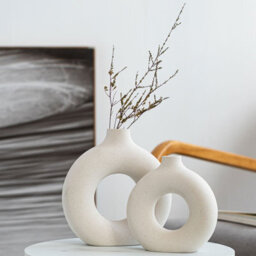 Woodside Home Living Ceramic Donut Vase Set - thumbnail 3