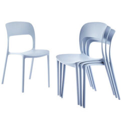 Hallowood Furniture Stoker Light Grey Stackable Plastic Chairs (Cha201-Gry) X 4 - thumbnail 8