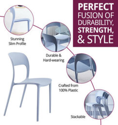 Hallowood Furniture Stoker Light Grey Stackable Plastic Chairs (Cha201-Gry) X 4 - thumbnail 2