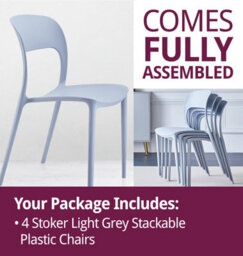 Hallowood Furniture Stoker Light Grey Stackable Plastic Chairs (Cha201-Gry) X 4 - thumbnail 7