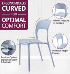 Hallowood Furniture Stoker Light Grey Stackable Plastic Chairs (Cha201-Gry) X 4 - thumbnail 4