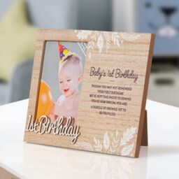 History & Heraldry Child's Picture Frame With Sentimental Caption - Baby's 1St Birthday - For 8.5 X 11Cm Photo - Over 90 Titles Available - thumbnail 2