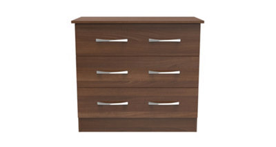 Hampshire 3 Drawer Chest Of Drawers In Noche Walnut (Ready Assembled) - image 1
