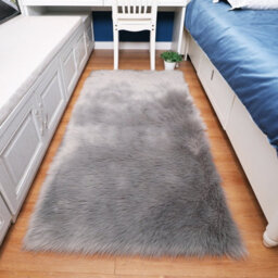 Living And Home Grey Rectangle Super Soft Shaggy Longhair Area Rug Kids Room Decor Chair Sofa Cover Seat Pad 100 X 180 Cm - thumbnail 5
