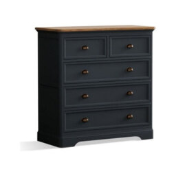 Furniture 48 Ashton Oak And Blue Painted 2 Over 3 Chest Of Drawers - thumbnail 2