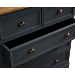 Furniture 48 Ashton Oak And Blue Painted 2 Over 3 Chest Of Drawers - thumbnail 3