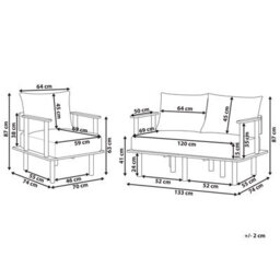 Beliani Living Room Set 3 Seater Asker Boucle Dark Green - thumbnail 3