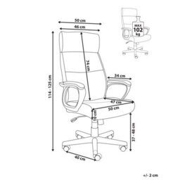 Beliani Executive Chair Guru Faux Leather Black - thumbnail 3