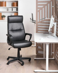 Beliani Executive Chair Guru Faux Leather Black - thumbnail 2