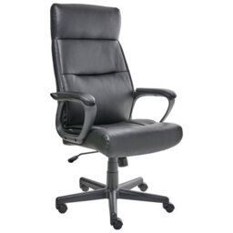 Beliani Executive Chair Guru Faux Leather Black - thumbnail 1
