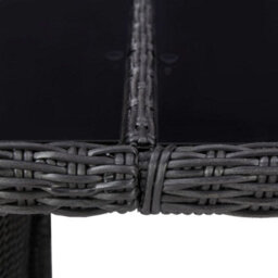 Berkfield Garden Dining Table Black 200X100X74 Cm Glass And Poly Rattan - thumbnail 5