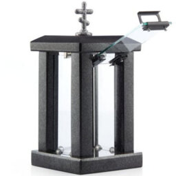 Novecrafto Black Granite Memorial Lantern H 32Cm - Large Square Graveside Outdoor Candle Lantern With Orthodox Cross For Garden Or Cemetery - thumbnail 1