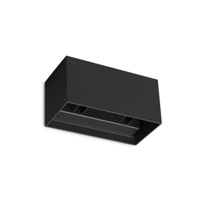Ideal Lux Atom 4 Light Integrated Led Outdoor Up Down Wall Lamp Black 2100Lm 3000K Ip54