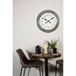 Orsina Chrome Finish Wall Clock, Round Timepiece With White Face & Bold Digits, Glossy Frame Silent Clock For Decor - thumbnail 3