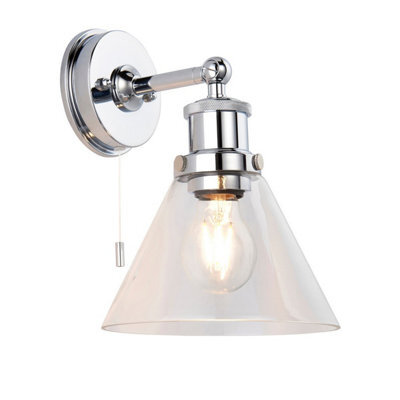 Luminosa Lighting Luminosa Catanzaro Bathroom Glass Wall Lamp, Chrome Plate, Glass, Ip44 - image 1