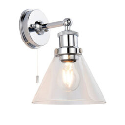 Luminosa Lighting Luminosa Catanzaro Bathroom Glass Wall Lamp, Chrome Plate, Glass, Ip44 - thumbnail 1