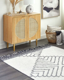 Beliani Rug Eray Light Beige 140 X 200 Cm Cotton - thumbnail 2