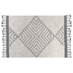 Beliani Rug Eray Light Beige 140 X 200 Cm Cotton - thumbnail 1