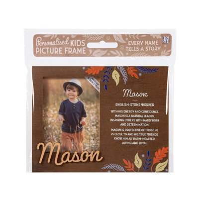 History & Heraldry Pre-Personalised Picture Frame With Child's Name And Meaning - Mason - For 8.5 X 11Cm Photo - Over 90 Titles Available - image 1