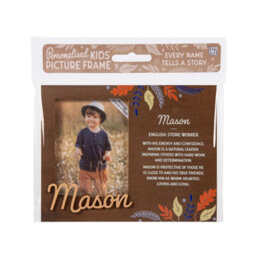 History & Heraldry Pre-Personalised Picture Frame With Child's Name And Meaning - Mason - For 8.5 X 11Cm Photo - Over 90 Titles Available - thumbnail 1
